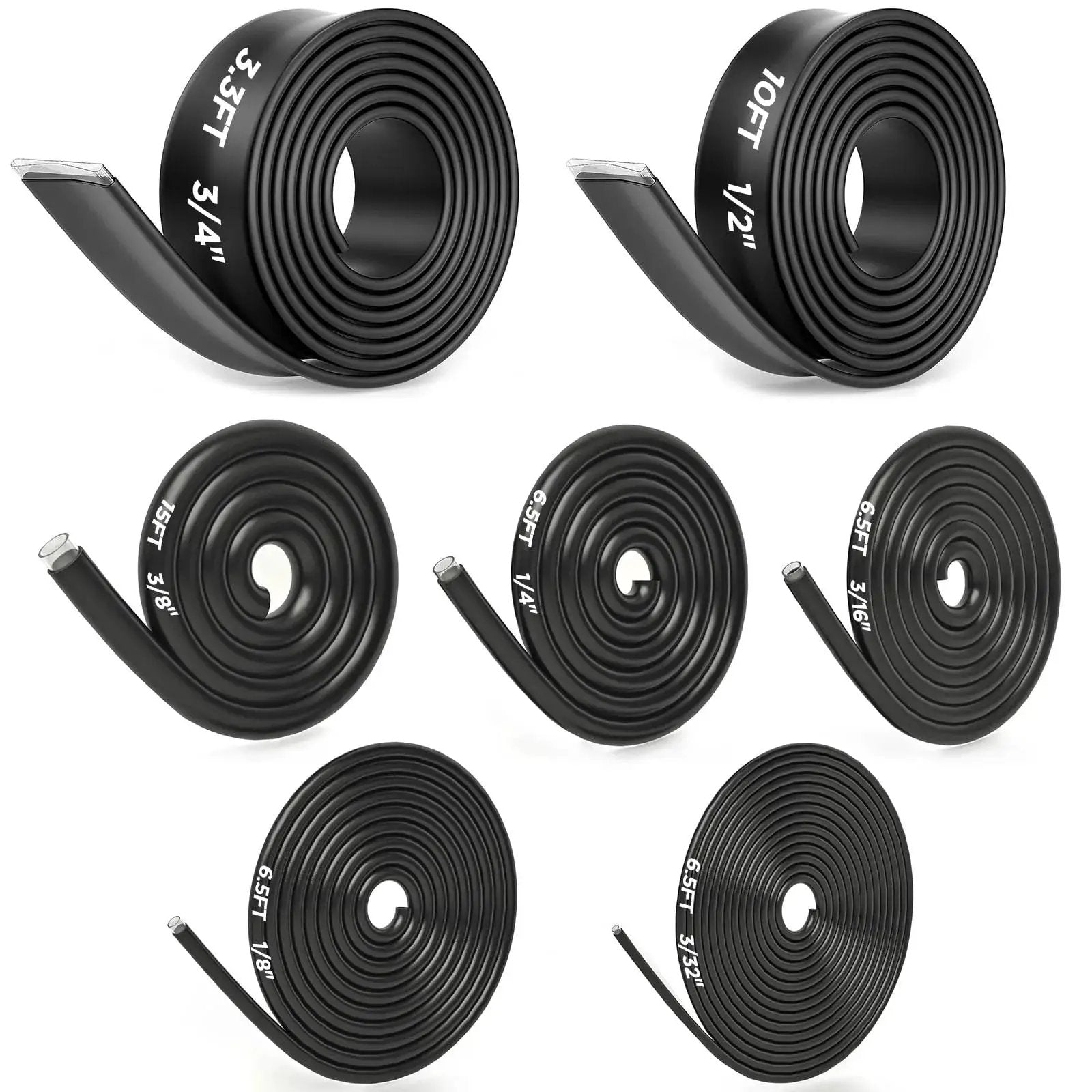 7 Size Heat Shrink Tubing Kit 4 To 1 Shrink Ratio Marine Grade Waterproof 54 Ft showing various tubing sizes rolled
