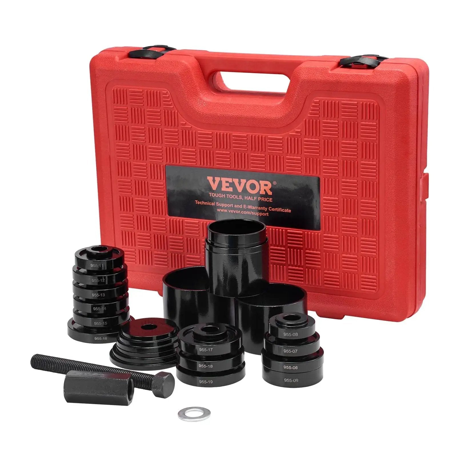 Front Wheel Drive Bearing Press Kit 23 Piece Bearing Puller Set with Sliding Screws, Bushings, Sleeves, Plates, and Storage Case