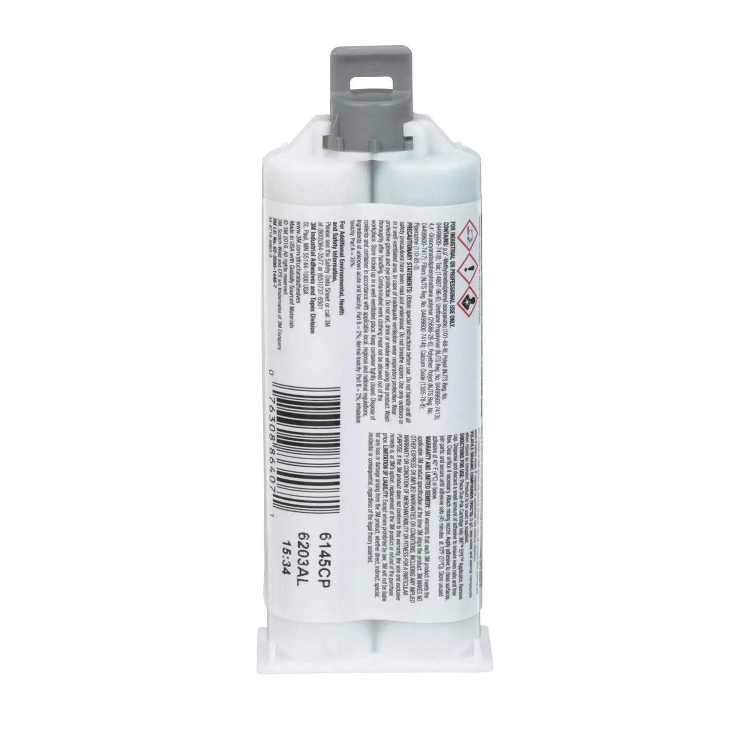 Back view of Composite urethane adhesive DP6310NS 48.5 mL Duo-Pak