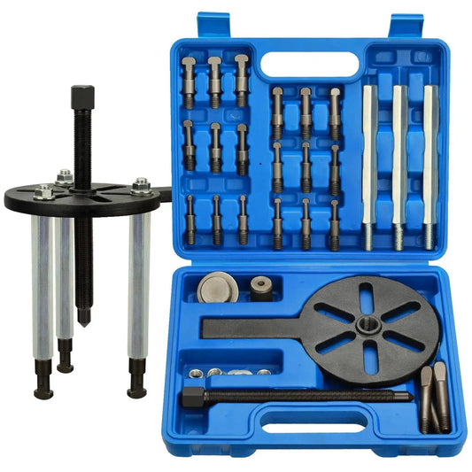 Inner Hole Bearing Puller Set With Three Jaw Design And Curved Hook Rod Steel Collet Storage Case Multifunctional Bearing Removal Tool