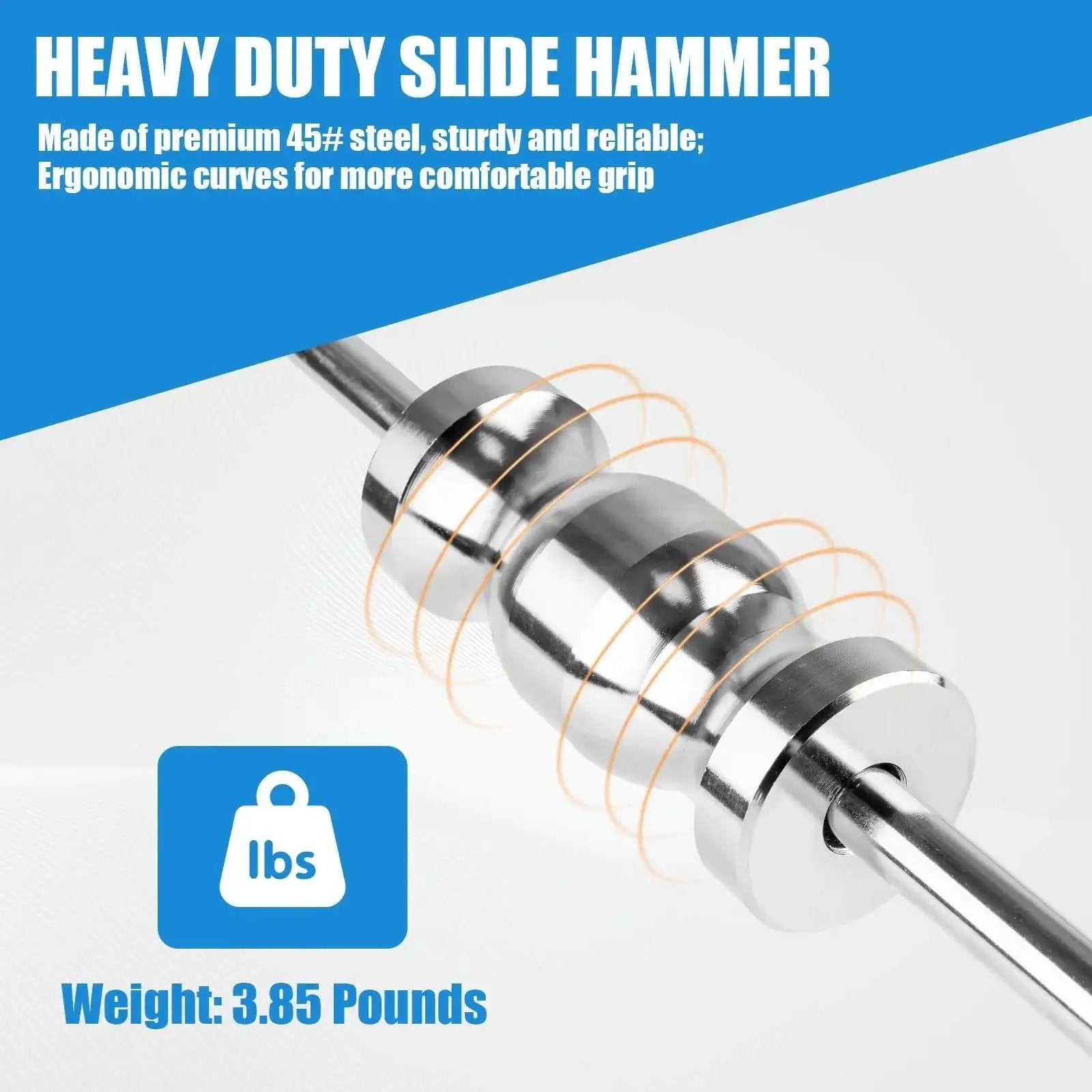 Heavy duty slide hammer made of premium 45# steel, part of the CV Axle Puller Tool With Slide Hammer For Front Wheel Drive Vehicles.