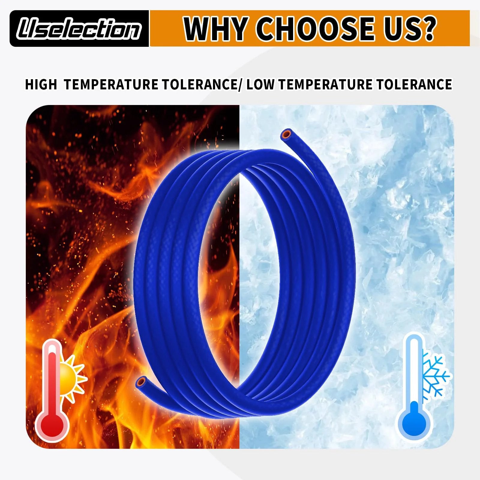 Beefed Up Half Inch ID Five Foot Silicone Heater Hose Blue and Red Reinforced High Temp Coolant Radiator Vacuum Line