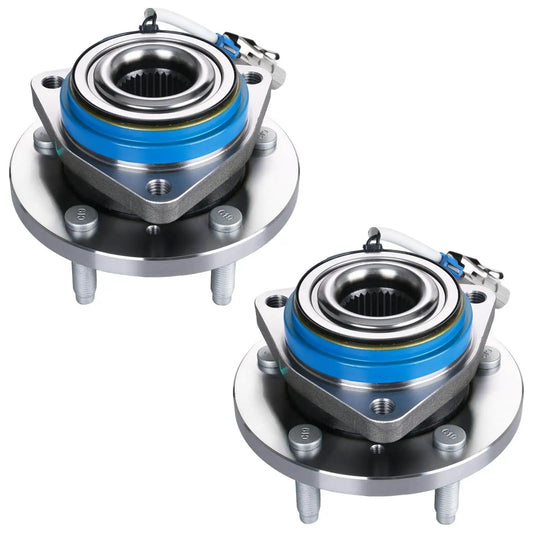 Front wheel hub bearing assembly 2-pack for Chevy Impala 2000-2011, 5-lug w/ABS, shown with sealed ball bearings