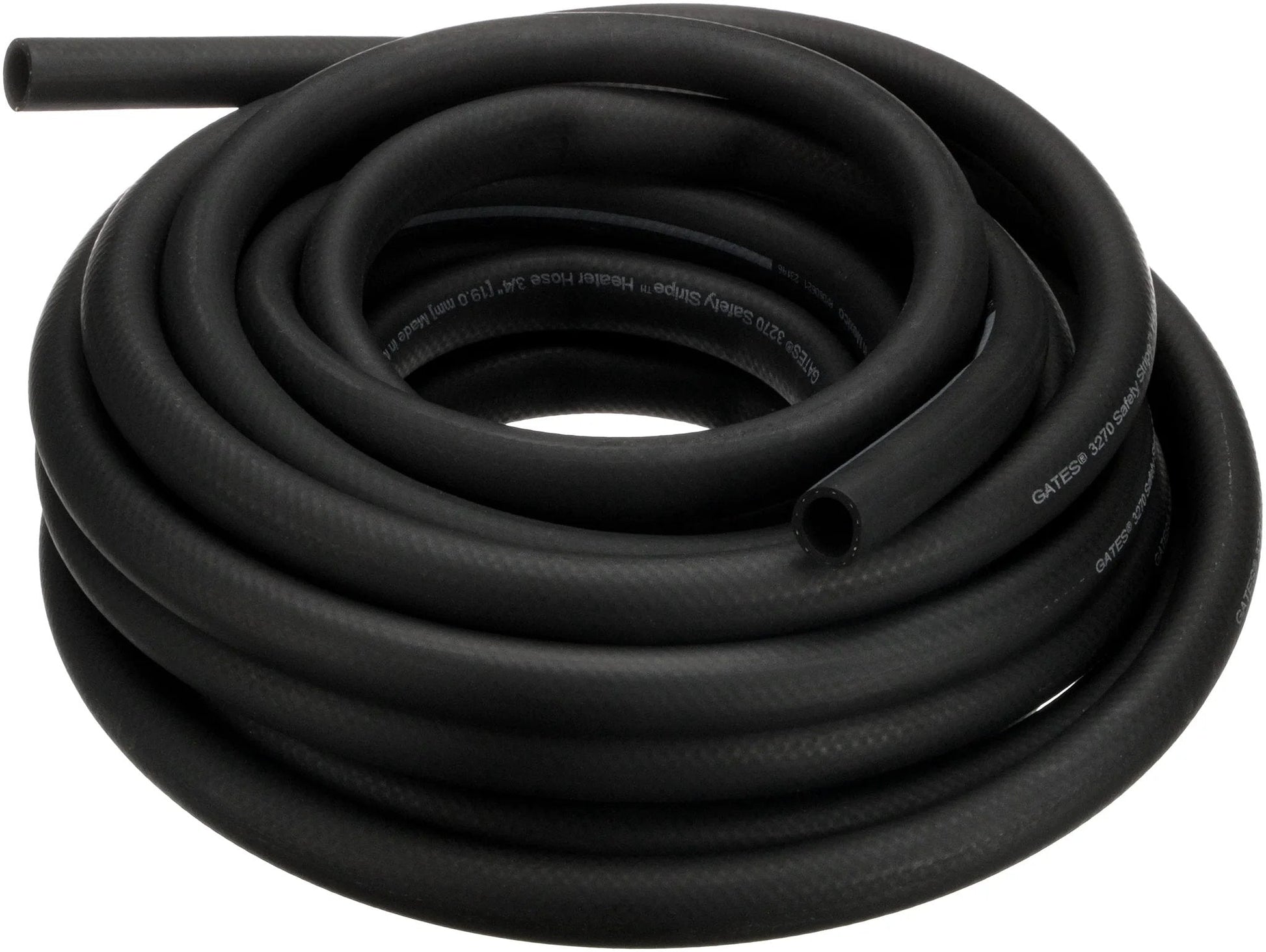Coiled Three Quarters Inch 50 Foot Safety Stripe Heater Hose With High Temperature Resistance For Automotive And Industrial Use Gates 28412