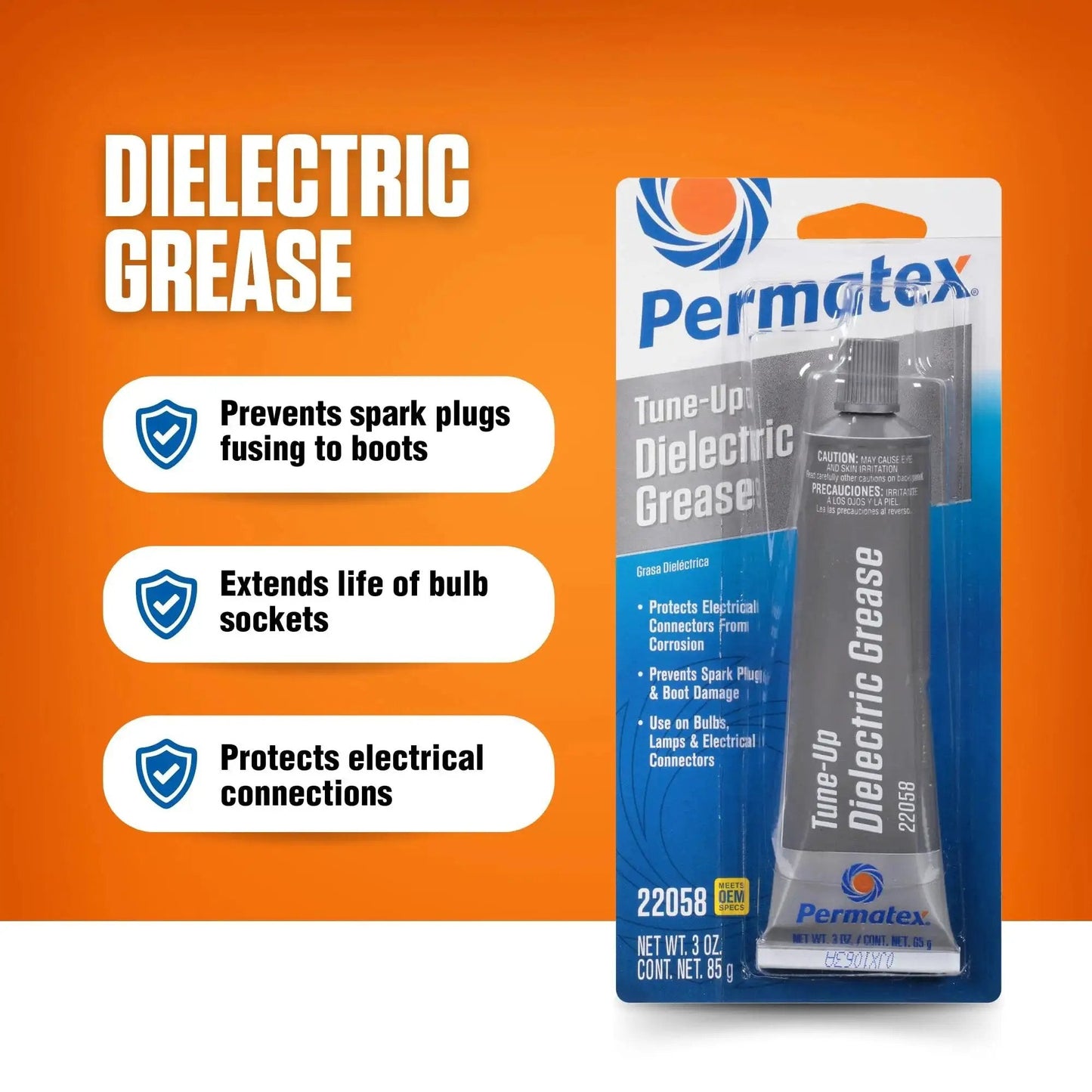 Dielectric Tune Up Grease For Electrical Connections And Wiring In Cars And Trucks Protects Terminals Spark Plugs And Sockets From Salt Dirt And Corrosion Permatex 22058 3oz in packaging