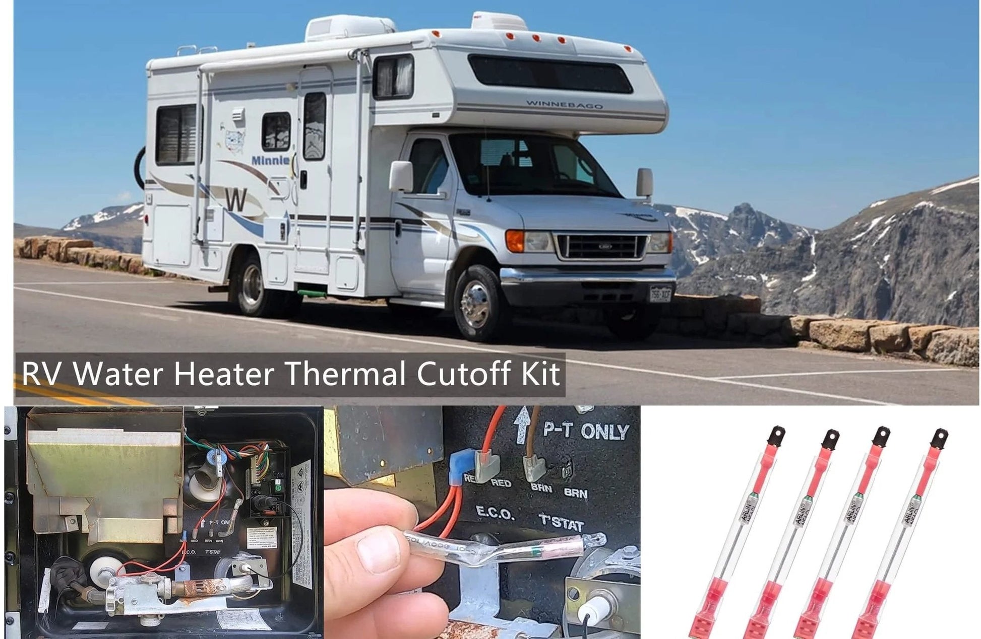 Thermal Cut Off Kit For RV Water Heaters With OEM 93866 Replacement Part And Thermal Fuse, Safety Switch, 5 Piece Pack