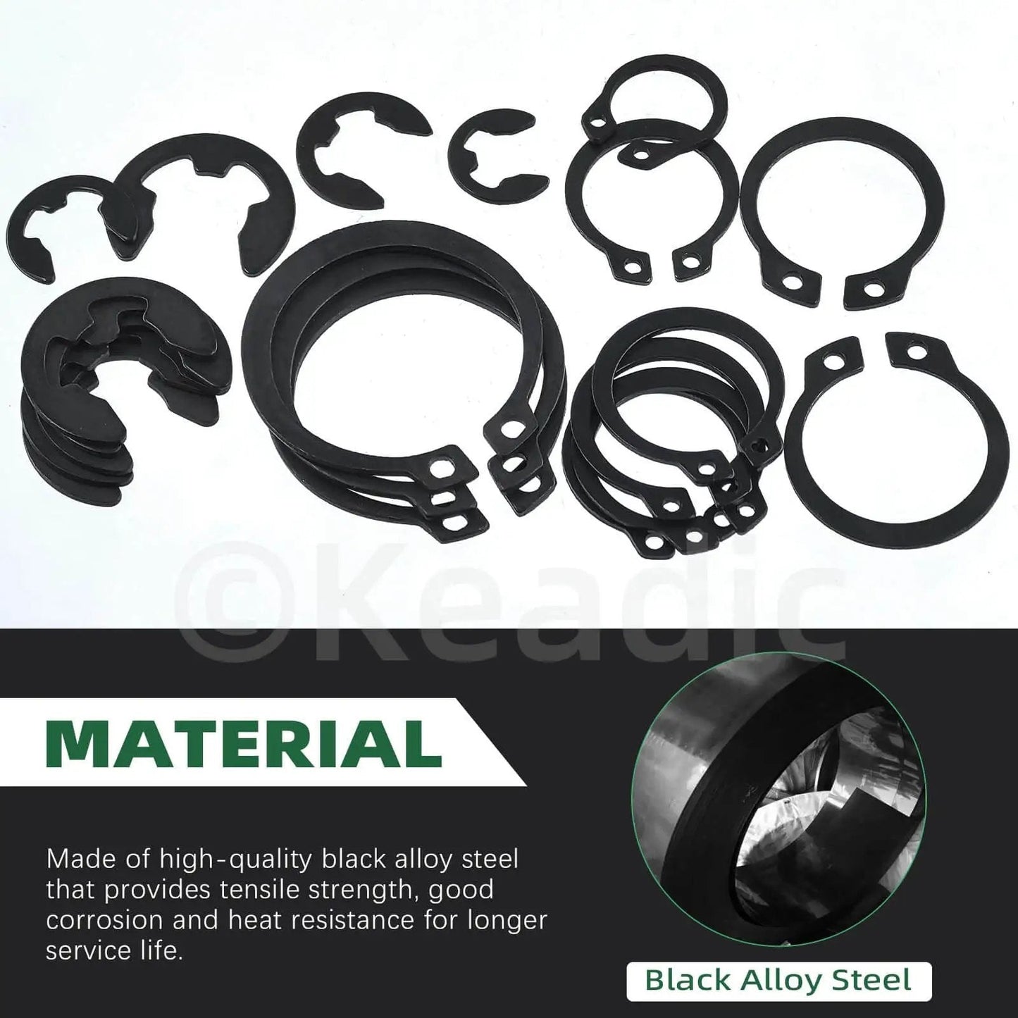 All In One Snap Ring Kit For M4 To M28 External C Clips And E Clips With Pliers And Tweezers 312Pcs Heavy Duty Alloy Steel