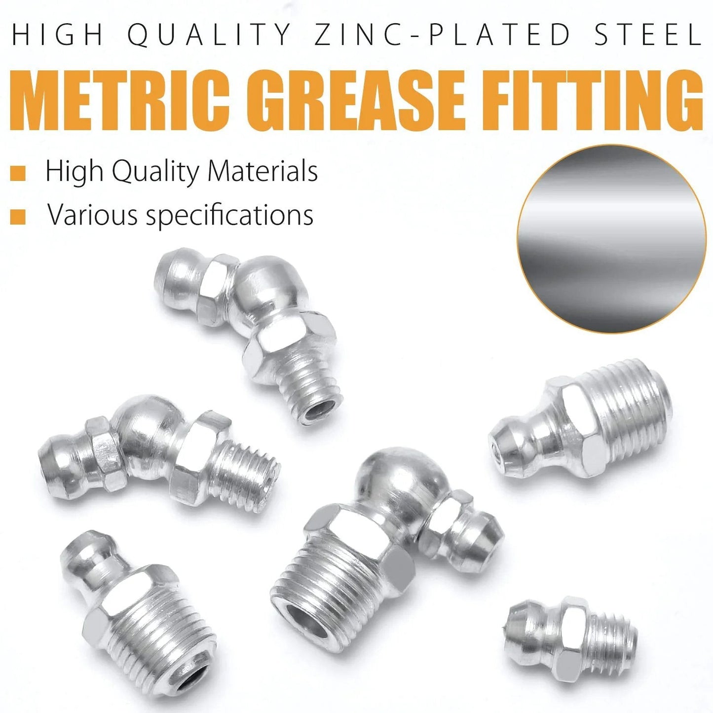 Grease Fittings Kit With Caps Pro Grade SAE And Metric Zerk All In One Assortment 490 Pieces for Maintenance