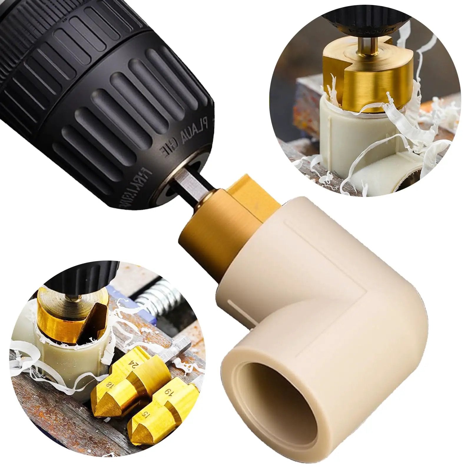 Drill Style PPR Pipe Threader And Reaming Kit For One Half Inch And Three Quarter Inch PVC Pipes With Reaming Bit Set