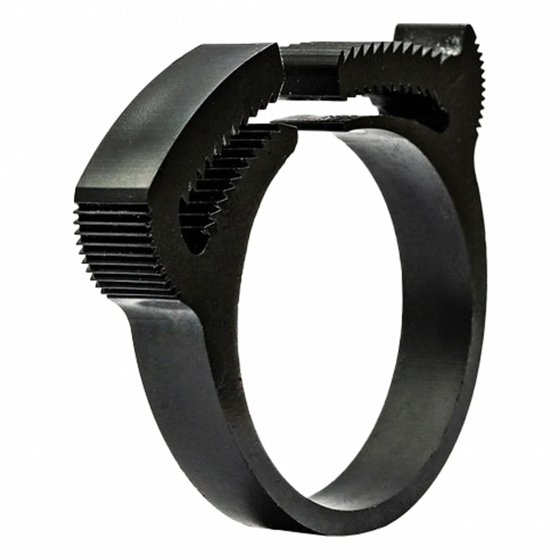 Double Grip Nylon Plastic Hose Clamp Black Double Tooth 1.82 To 1.98 Inch Clamping Diameter HC U PA66 BK 802NK8