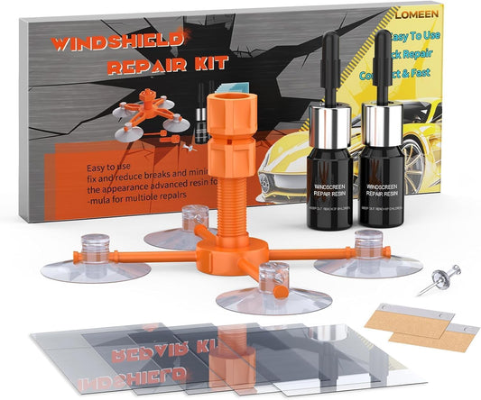 2 Pack Windshield Repair Kit With Enhanced Injection Head For Scratches Cracks And Star Shaped Chips For Fast Fix Clear Results And Easy DIY Repair For Damaged Glass