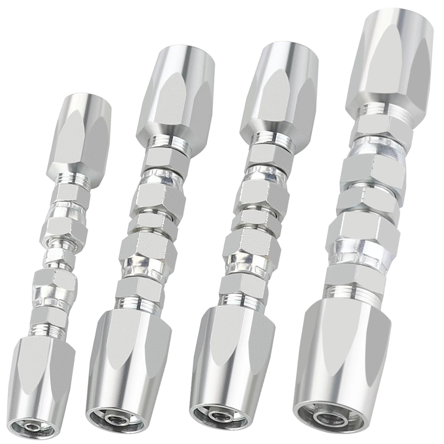Reusable Hydraulic Hose Repair Fittings Kit 4 Piece Set For One Half Inch ID, Three Eighth Inch ID, And One Quarter Inch ID Hoses
