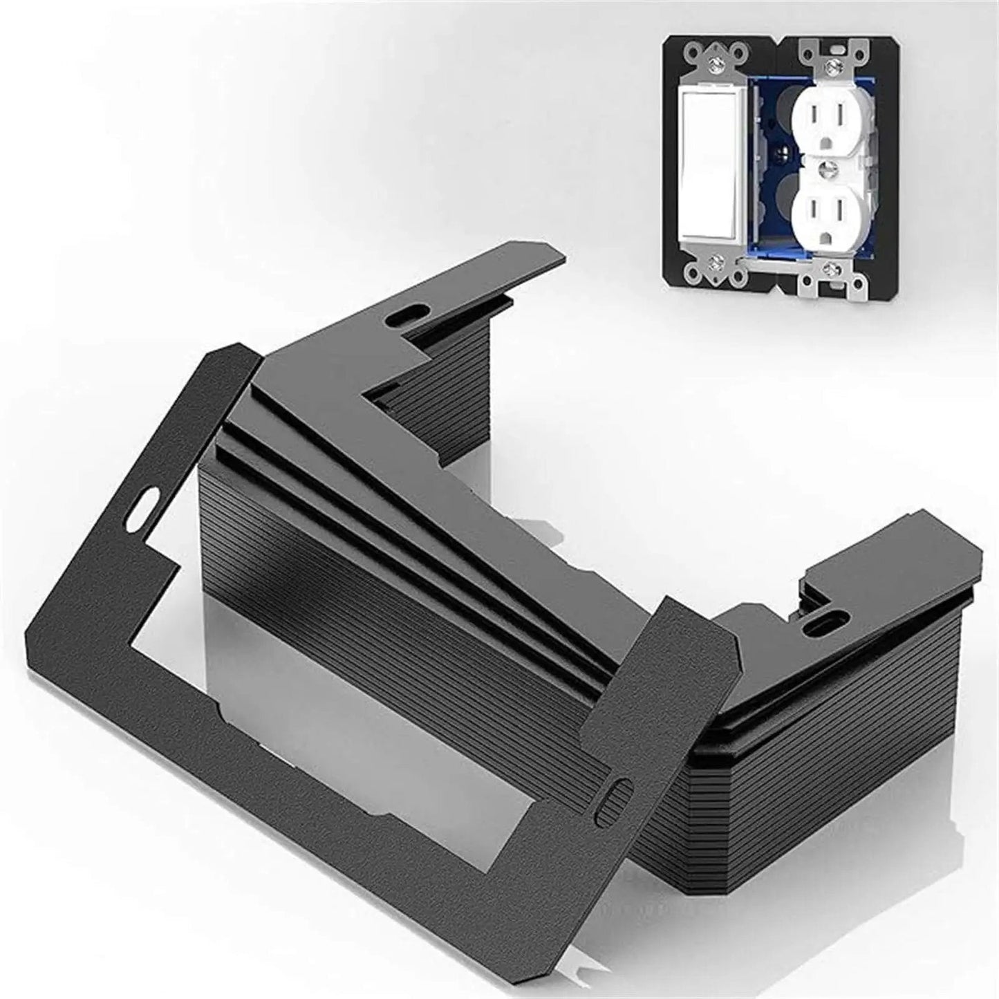 Outlet Spacers and Wall Plate Shims 20 Piece Iron Set for Fixing Wobbly Receptacles in Home and Office Black Finish Easy Install