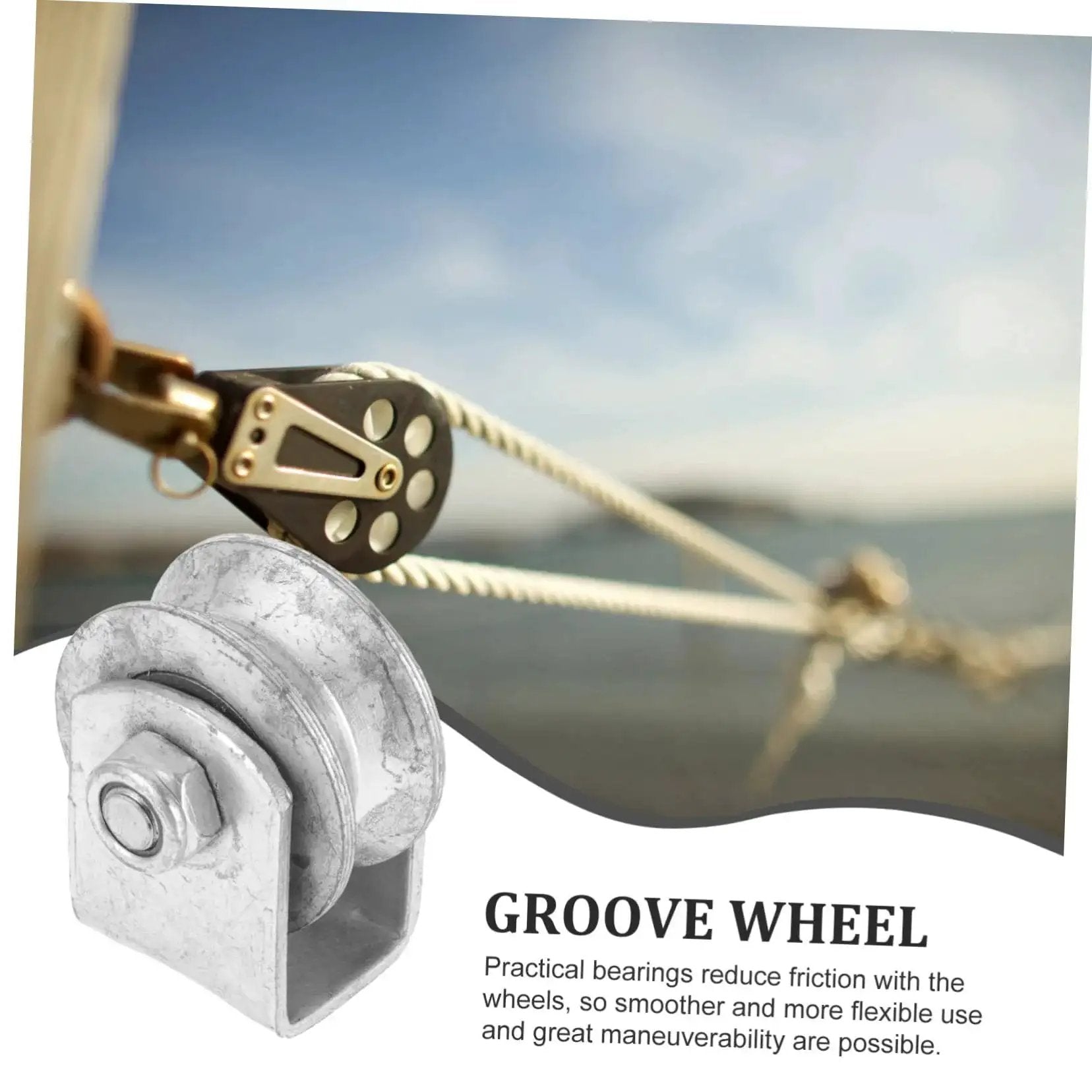 Industrial Cast Iron Groove Wheel Garage Door Roller with Embedded Steel Bearing for Caster Bracket