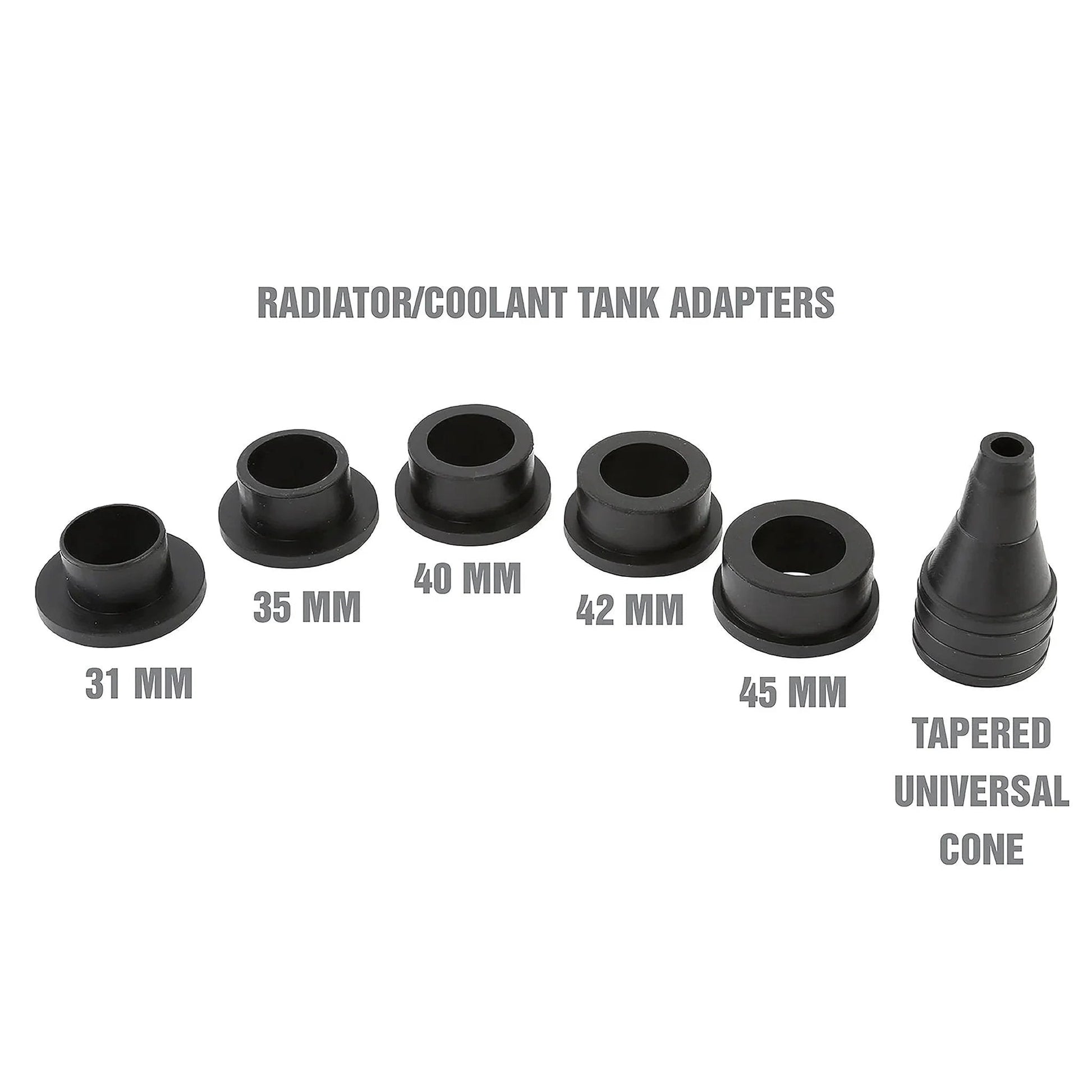 Radiator adapters for Air Evac Cooling System Refill Kit With Universal Adapter And Storage Case Quickly Refill Cooling System Eliminate Trapped Air Prevent Engine Overheating Includes 5 Bushings And Vacuum Leak Test
