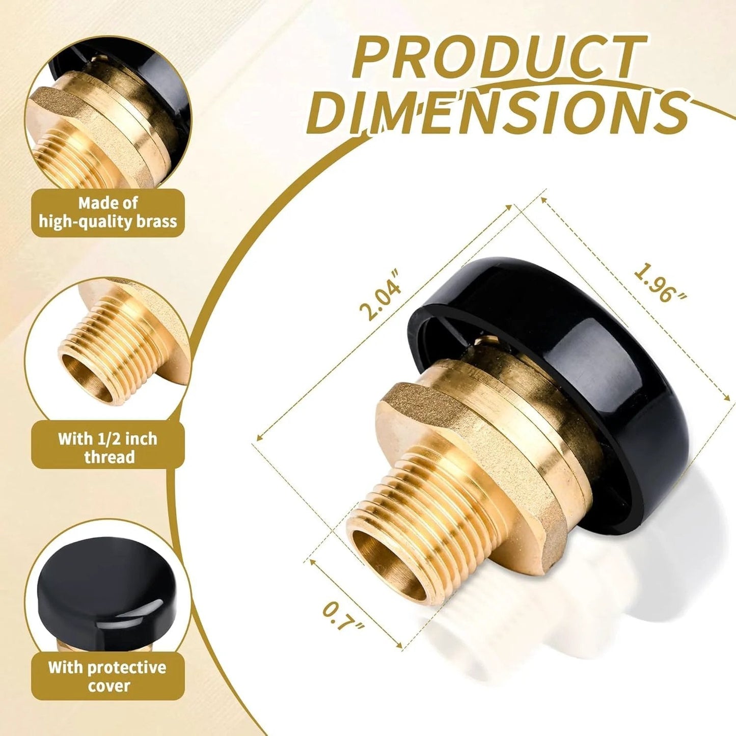 Vacuum Relief Valve 1 Half Inch Low Profile Brass Vacuum Breaker Compatible With Watts LFN36 M1 dimensions and features