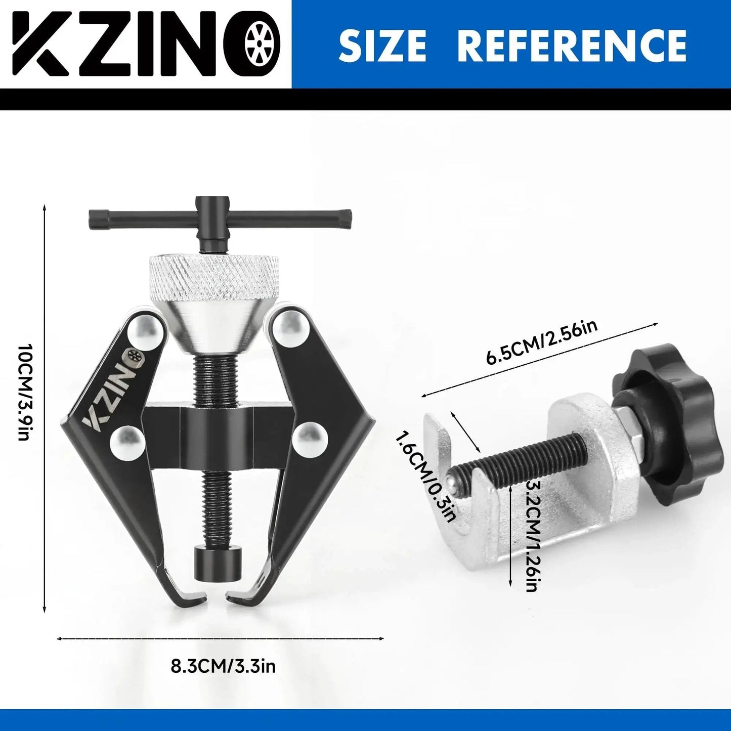 Heavy Duty Windshield Wiper Arm Removal Tool And Bearing Remover Kit In 45 Carbon Steel with dimensions and size reference