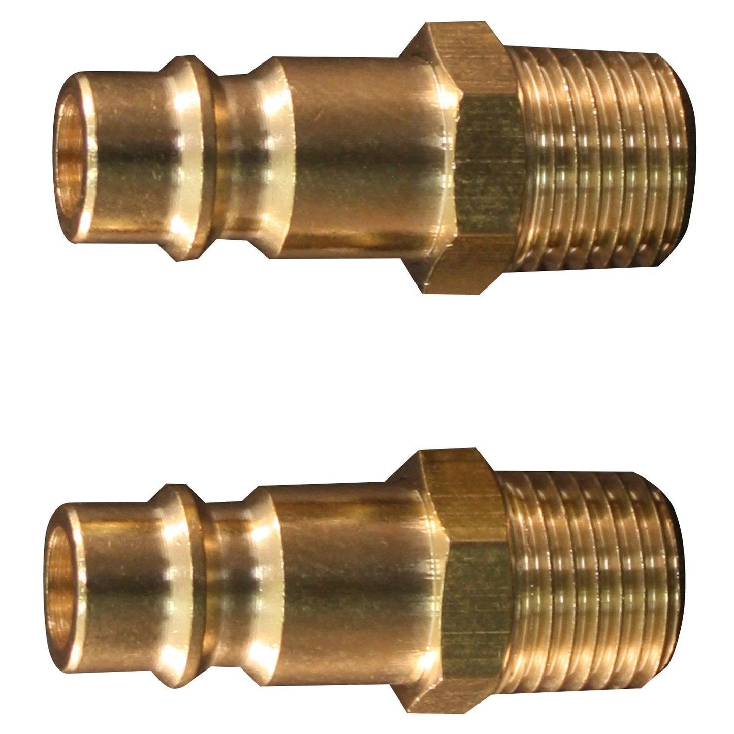 High Flow V Style One Quarter Inch MNPT Pro Grade Pneumatic Plug Set Pack Of Two, Milton S 760 Compatible, 300 PSI Max
