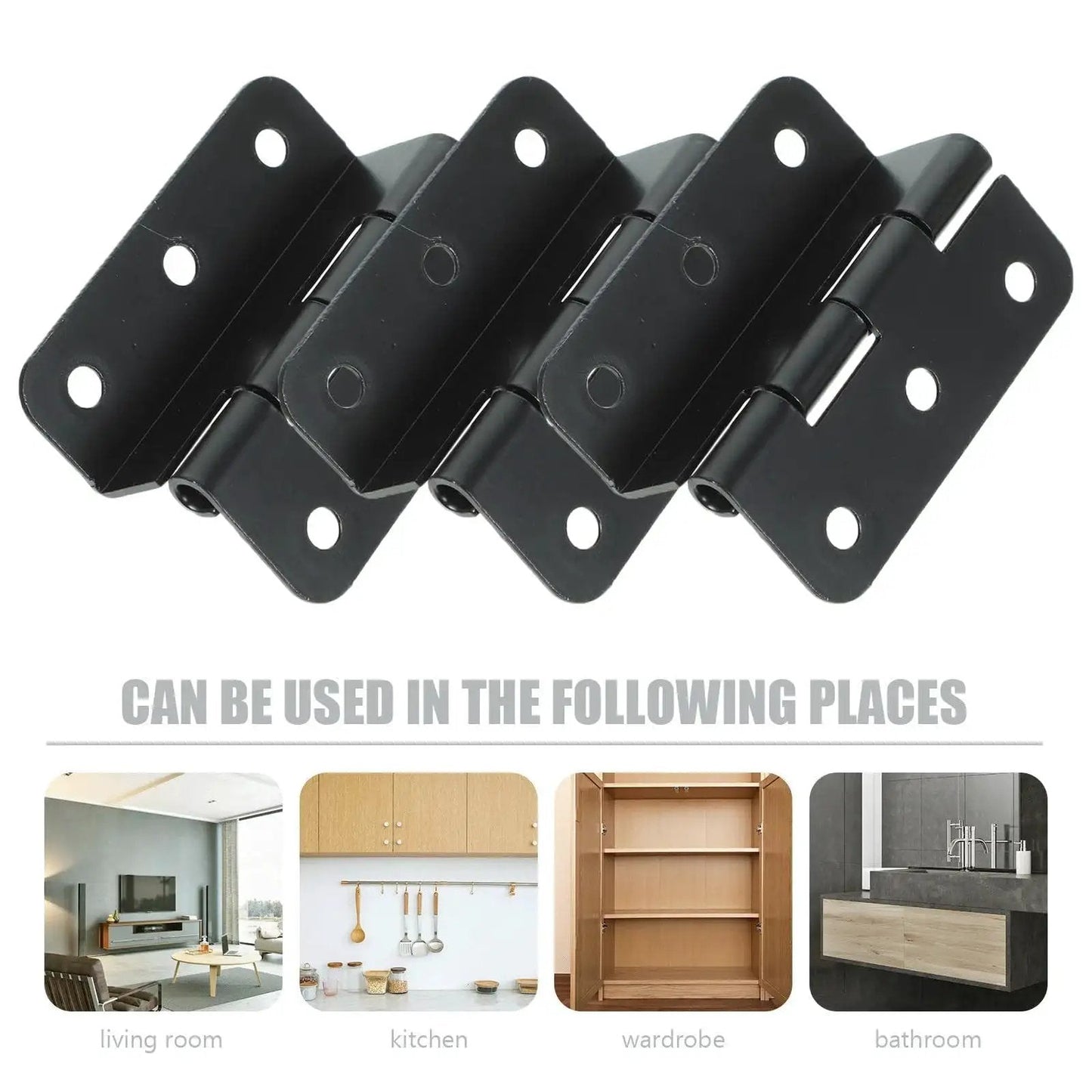 Heavy Duty Iron Cabinet Hinges 10 Piece Pack for Doors and Cabinets, Rust Resistant Box Hinges Replacements for Home Furniture
