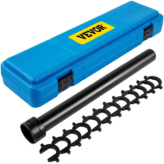 13-piece Inner Tie Rod Removal Tool Kit with Crowfoot Adapters for Vehicles, includes blue carrying case and black components