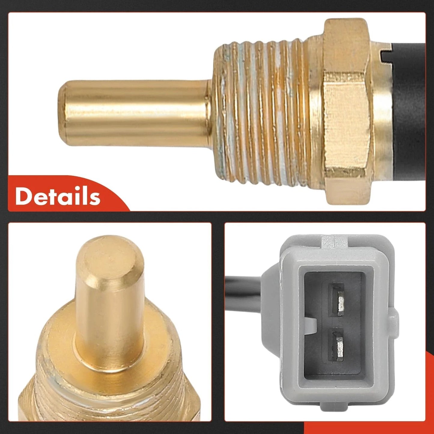 Close-up of Engine Coolant Temperature Sensor 2 Pins For Hyundai Elantra 2007 2012, Tucson 2005 2009, Tiburon 2006 2008