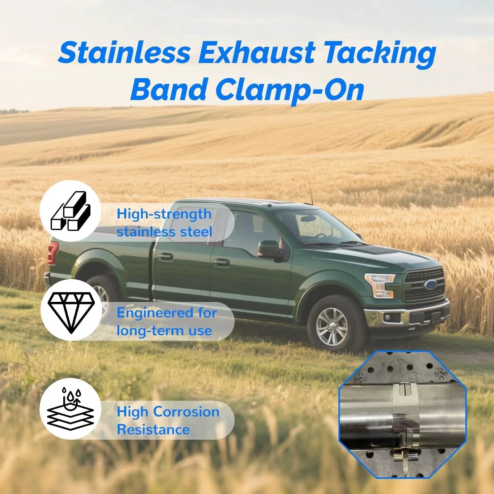 3 Inch Exhaust Tacking Band Clamp On For Welding And Fabrication Stainless Steel One Piece Universal Fit Corrosion Resistant