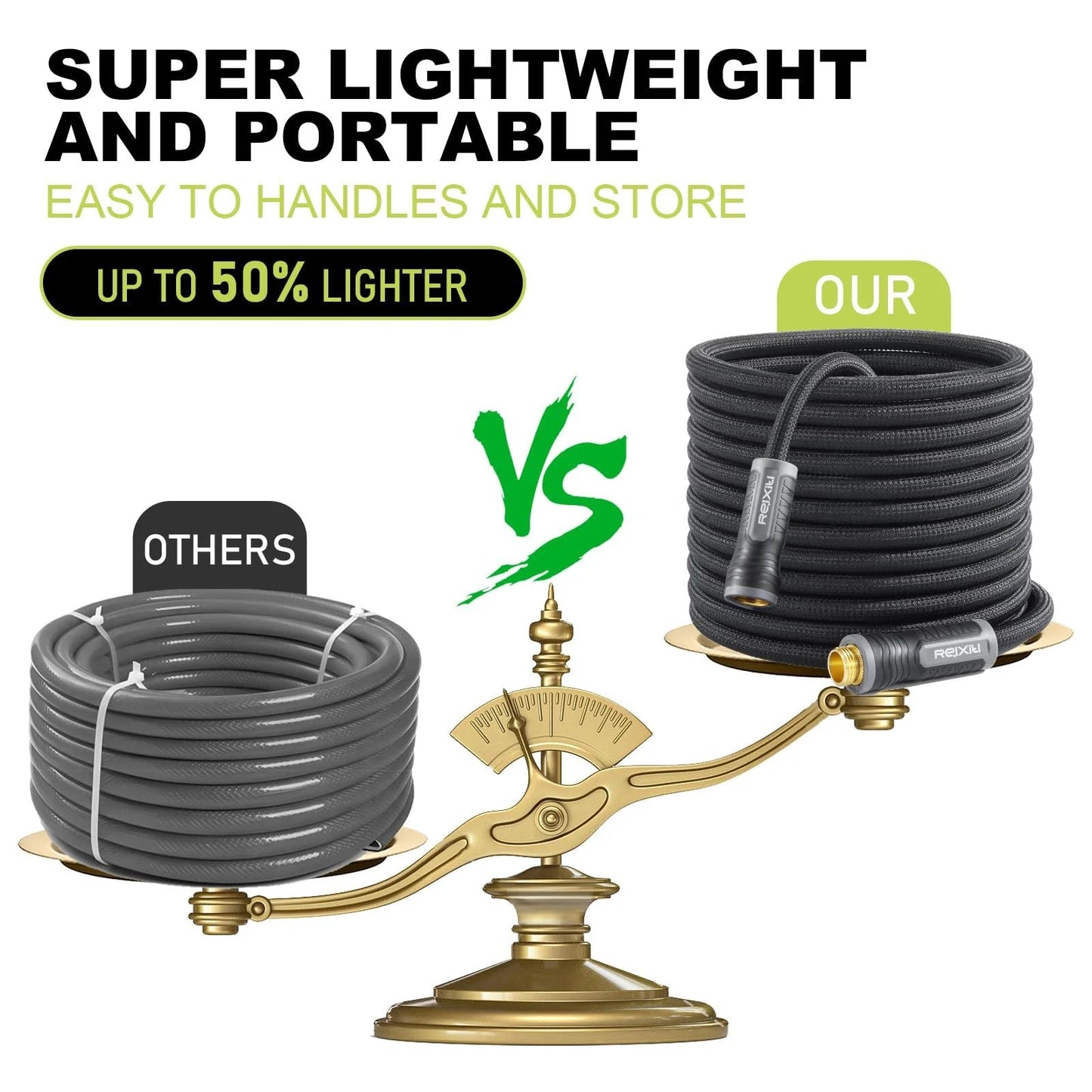 Ultra Lightweight Non Expanding Garden Hose With 10 Function Sprayer Leak Proof And Burst Resistant product comparison