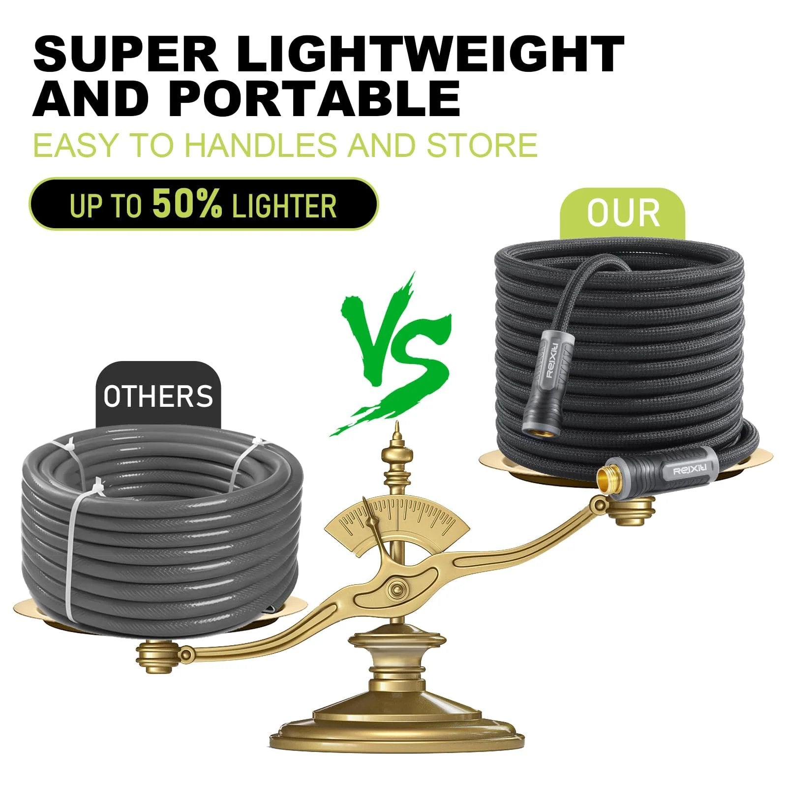 Ultra Lightweight Non Expanding Garden Hose With 10 Function Sprayer Leak Proof And Burst Resistant product comparison