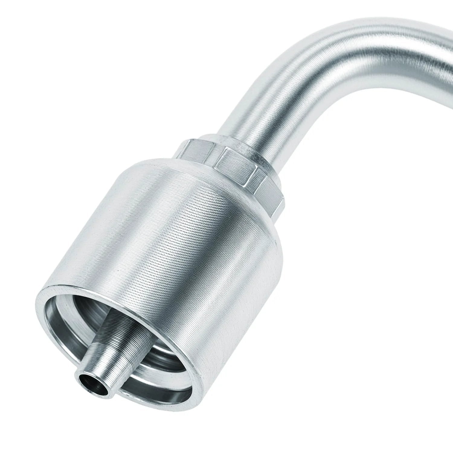 Close-up of 90 degree female swivel connector from 10 Pack 1/4 Inch Hydraulic Fittings Set QWORK.