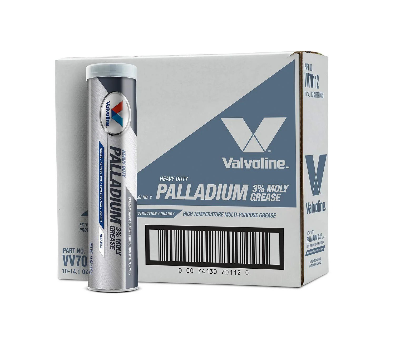 Heavy Duty Lithium Complex Grease Palladium Number Two With Three Percent Moly For Extreme Pressure Applications 14.1 oz Valvoline cartridge