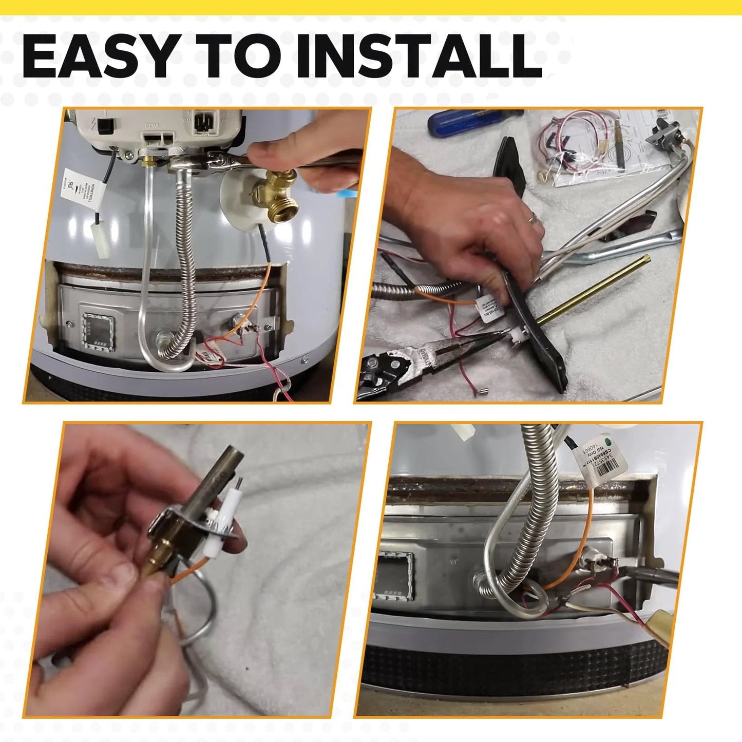 Thermopile Replacement For Water Heaters No Fuss Install Compatible With Pilot Burner Parts SP20824 SP20754 SP21058 SP20800 SP21096 SP20739 Rheem Ruud Richmond installation steps.