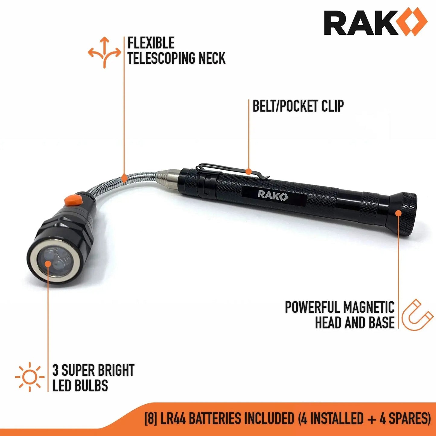 Magnetic Pickup Tool For Men With LED Flashlight And 22 Inch Extendable Neck Telescoping Magnet Handy Gadget