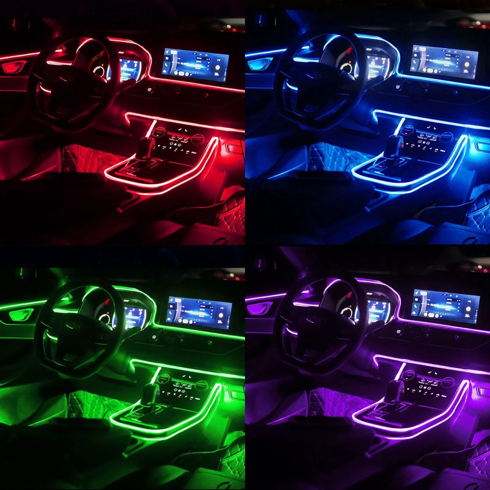 Interior Car Fiber Optic Light Guide Cable 236 Inch Extension For Ambient Lighting Ride Ready Ambience PMMA Core 2mm Fiber