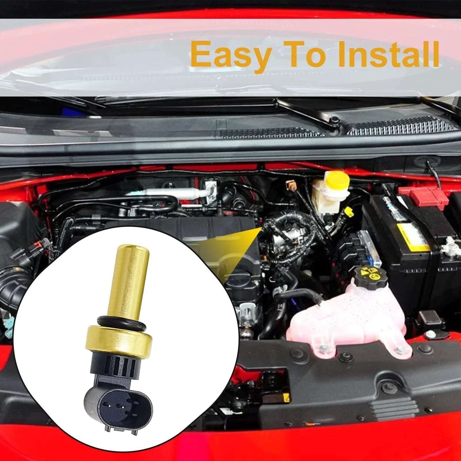 Coolant Temperature Sensor Replacement 55591401 Direct Fit for Chevrolet Sonic Trax Cruze Buick Encore 2011 2017 installed in engine