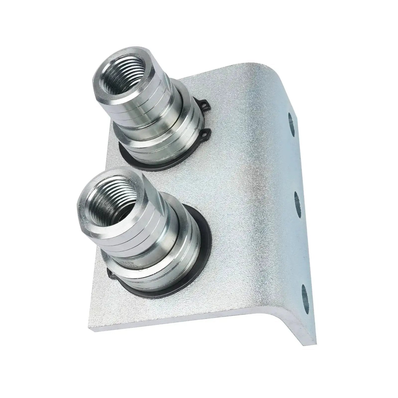 Half Inch NPT Silver Plated Ag Push Pull Hydraulic Quick Release Coupler With Breakaway Mount Bracket Model TL39 B close-up