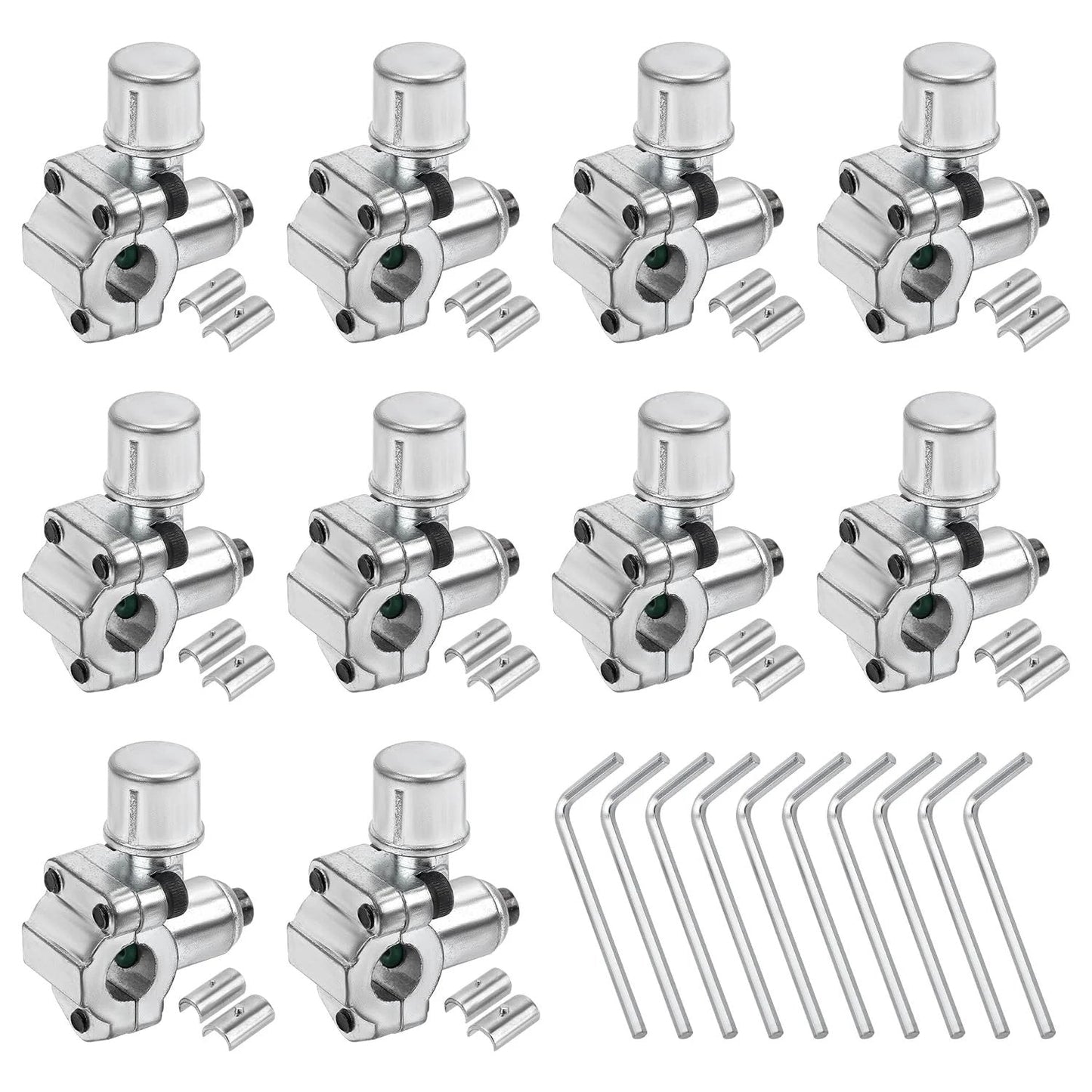 BPV-31 Bullet Piercing Valve Kit for Refrigerator Line Taps With 10 Valves, 20 Adapters, and 10 Hex Keys in zinc alloy.