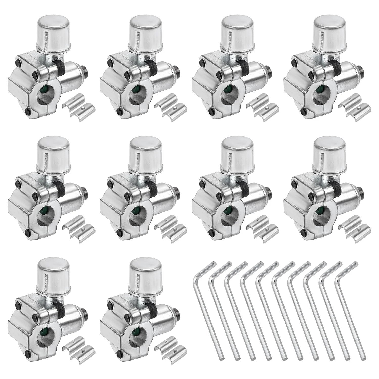BPV-31 Bullet Piercing Valve Kit for Refrigerator Line Taps With 10 Valves, 20 Adapters, and 10 Hex Keys in zinc alloy.