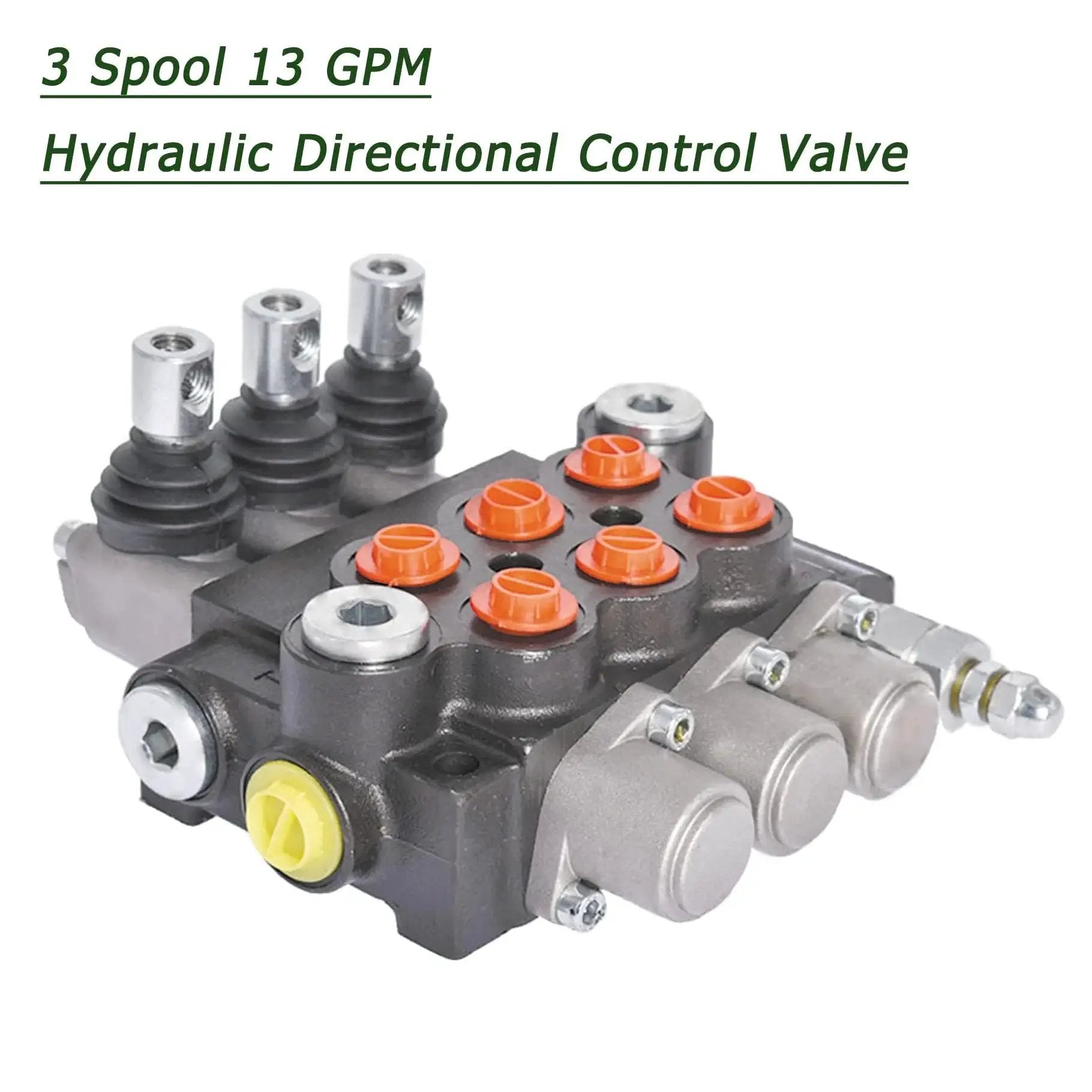Heavy Duty 3 Spool Hydraulic Directional Control Valve With Joystick For 4 Way 3 Position Systems 13 GPM Flow 3600 PSI Max