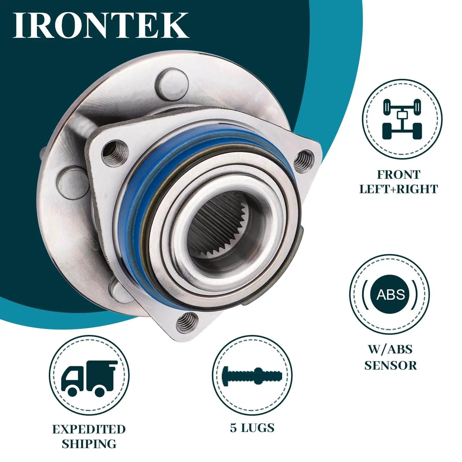 Front Wheel Hub And Bearing Assembly 513121 Compatible With Cadillac Eldorado 1997 2002 Seville 1997 2004 DeVille 1997 2005 DTS 2006 2011 With ABS 5 Lug 2 Pack