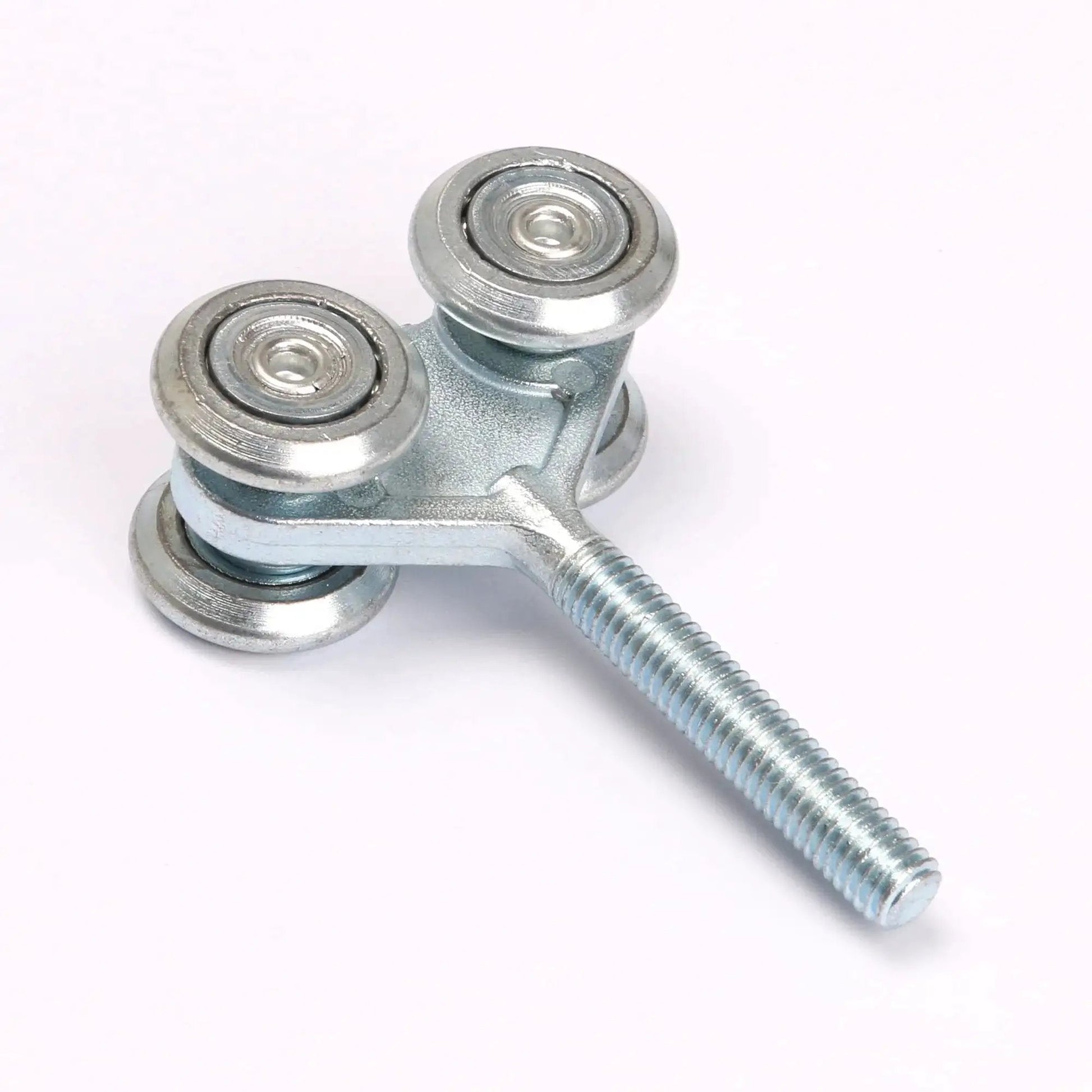 24mm Wheel Dia Steel Rail Hanging Trolley Wheel Sliding Track Roller with 90kg Load Bearing and Nuts H4 3 Adjustable