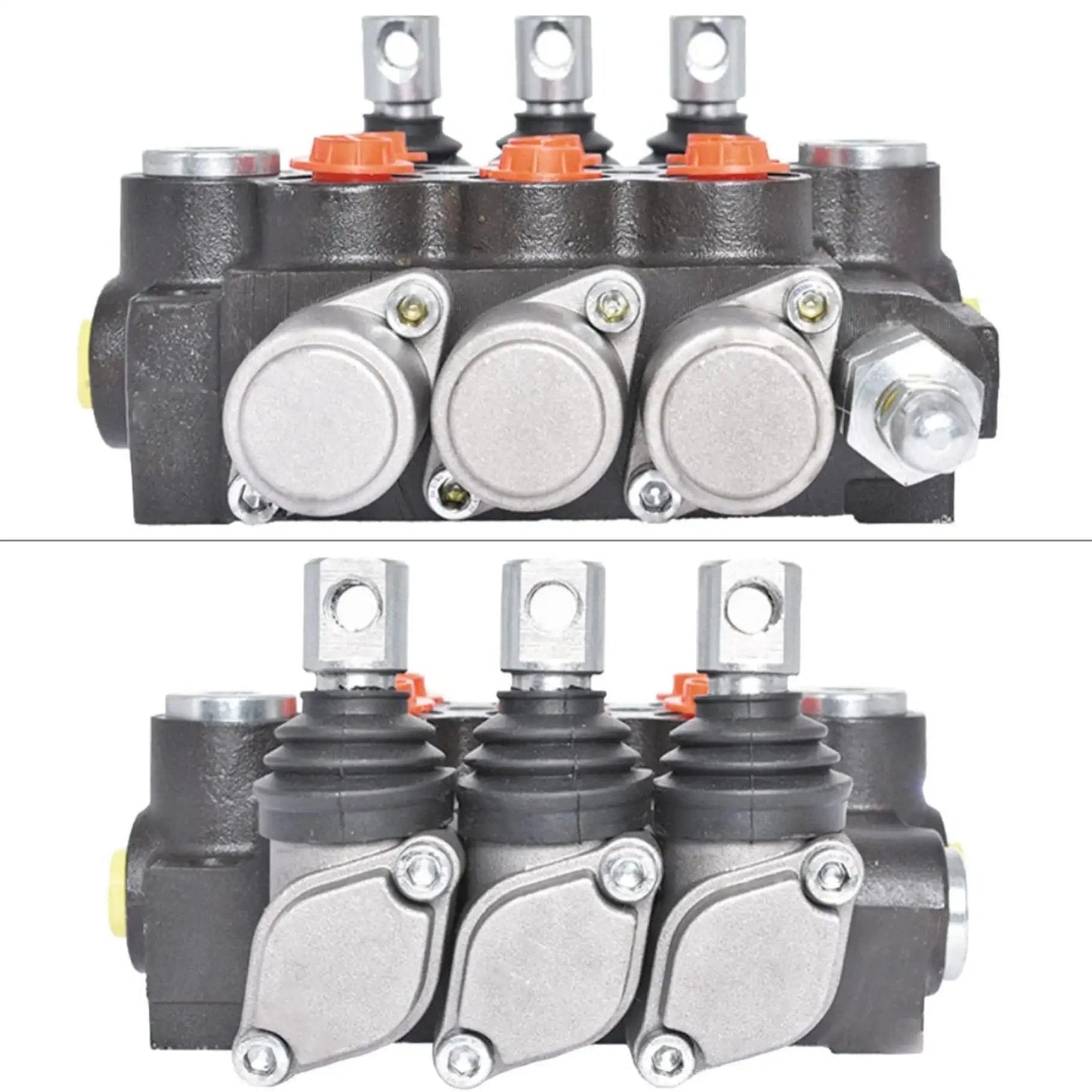 Heavy Duty 3 Spool Hydraulic Directional Control Valve With Joystick For 4 Way 3 Position Systems 13 GPM Flow 3600 PSI Max