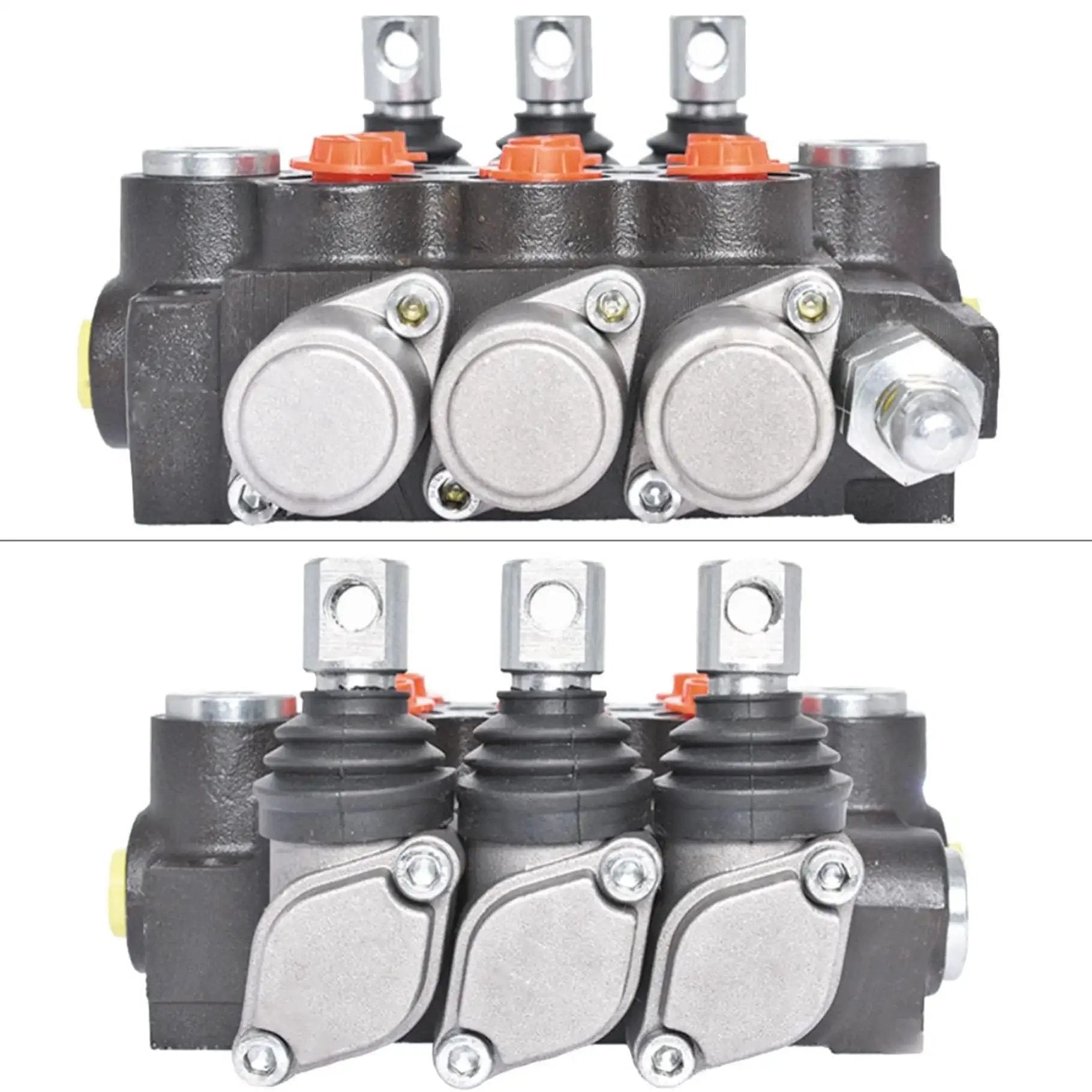 Heavy Duty 3 Spool Hydraulic Directional Control Valve With Joystick For 4 Way 3 Position Systems 13 GPM Flow 3600 PSI Max