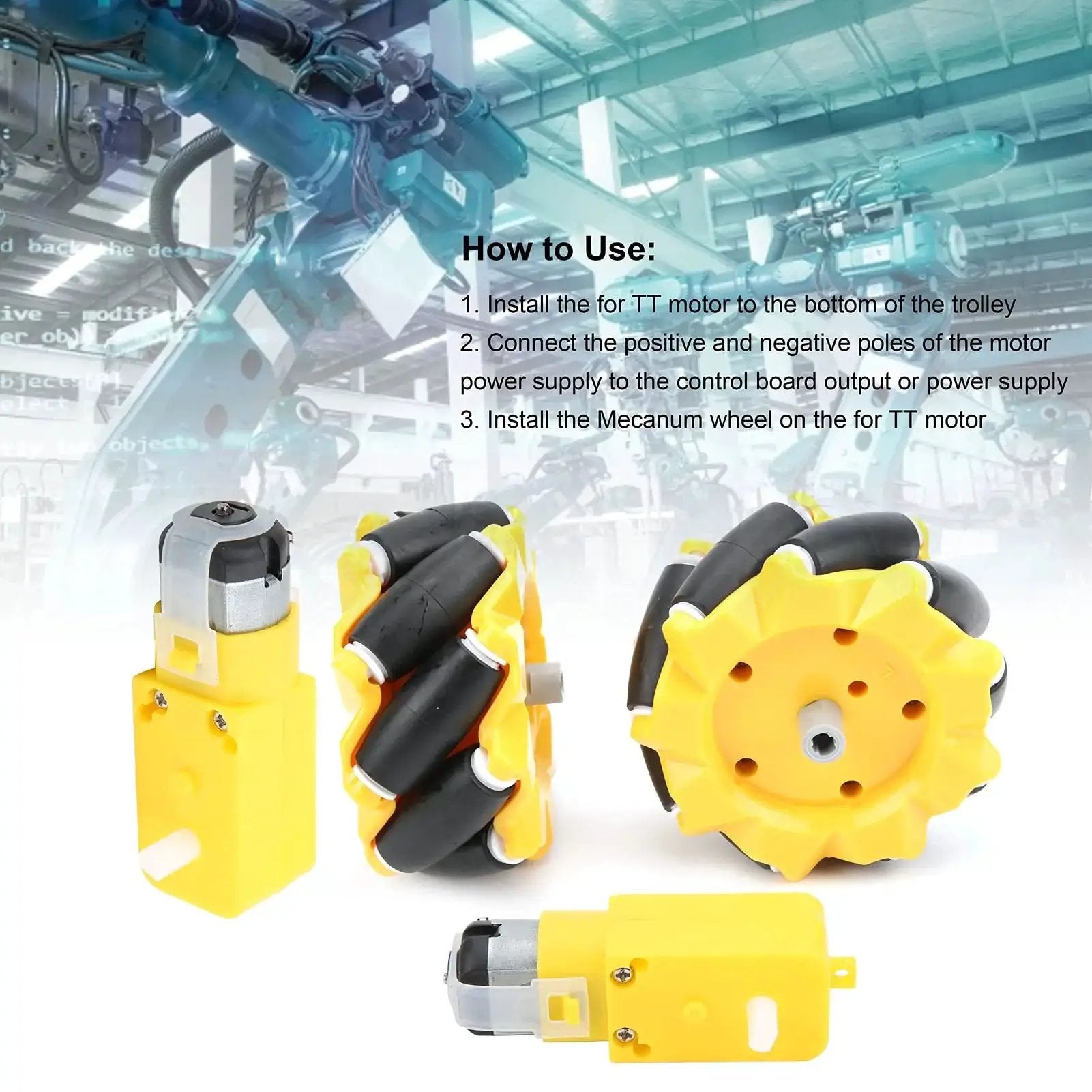 Mecanum Wheel For Geared Motor Robot Car Projects With Rubber Coated Surface 80 Mm Diameter Omnidirectional Wheel Kit