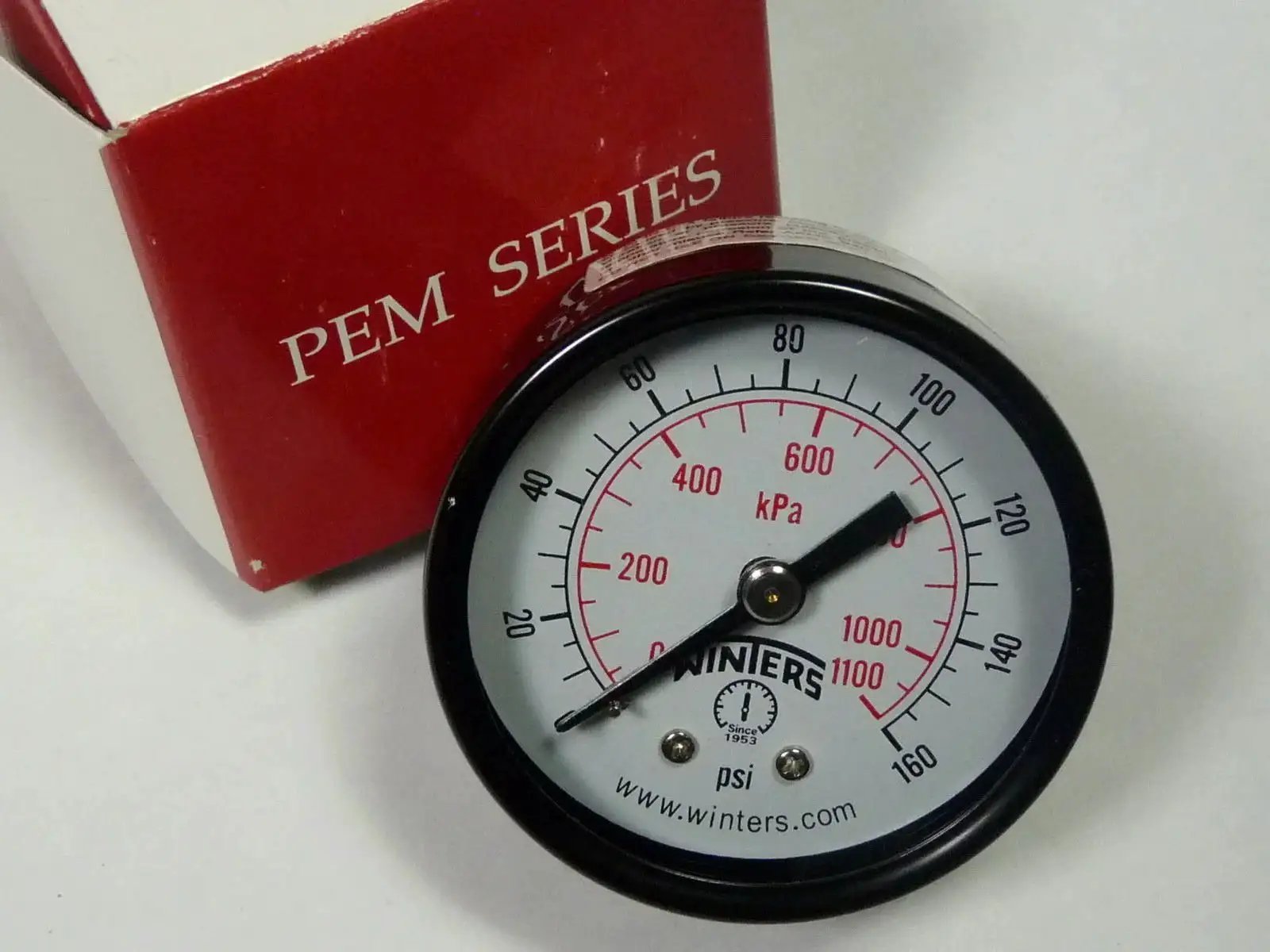 Economy 2 Inch Dial Pressure Gauge For General Utility Applications Winters Brass Wetted Parts with box