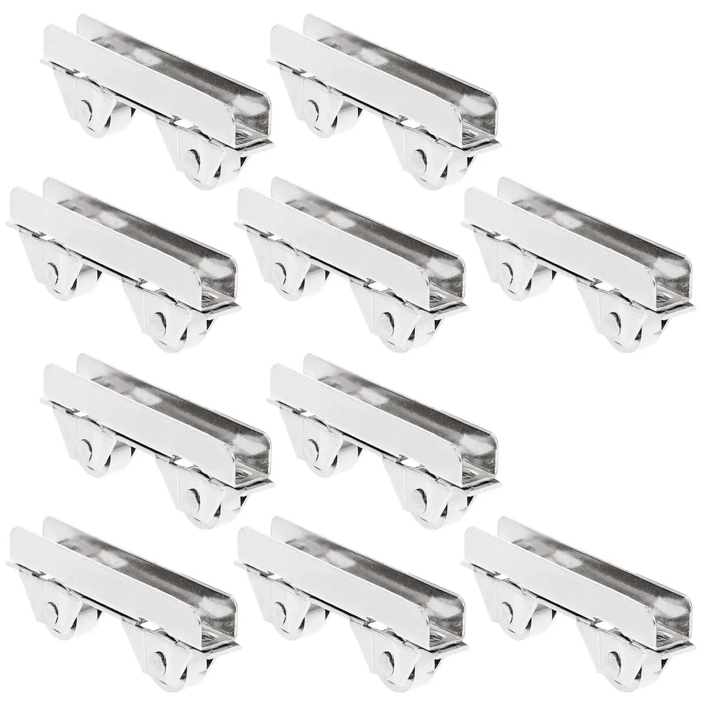 Showcase Window Roller Set, 10 Pcs Mini Sliding Door Rollers Replacement Wheels, 7.0mm Stainless Steel Pulley Clamp For 5-6mm Thick Glass Doors