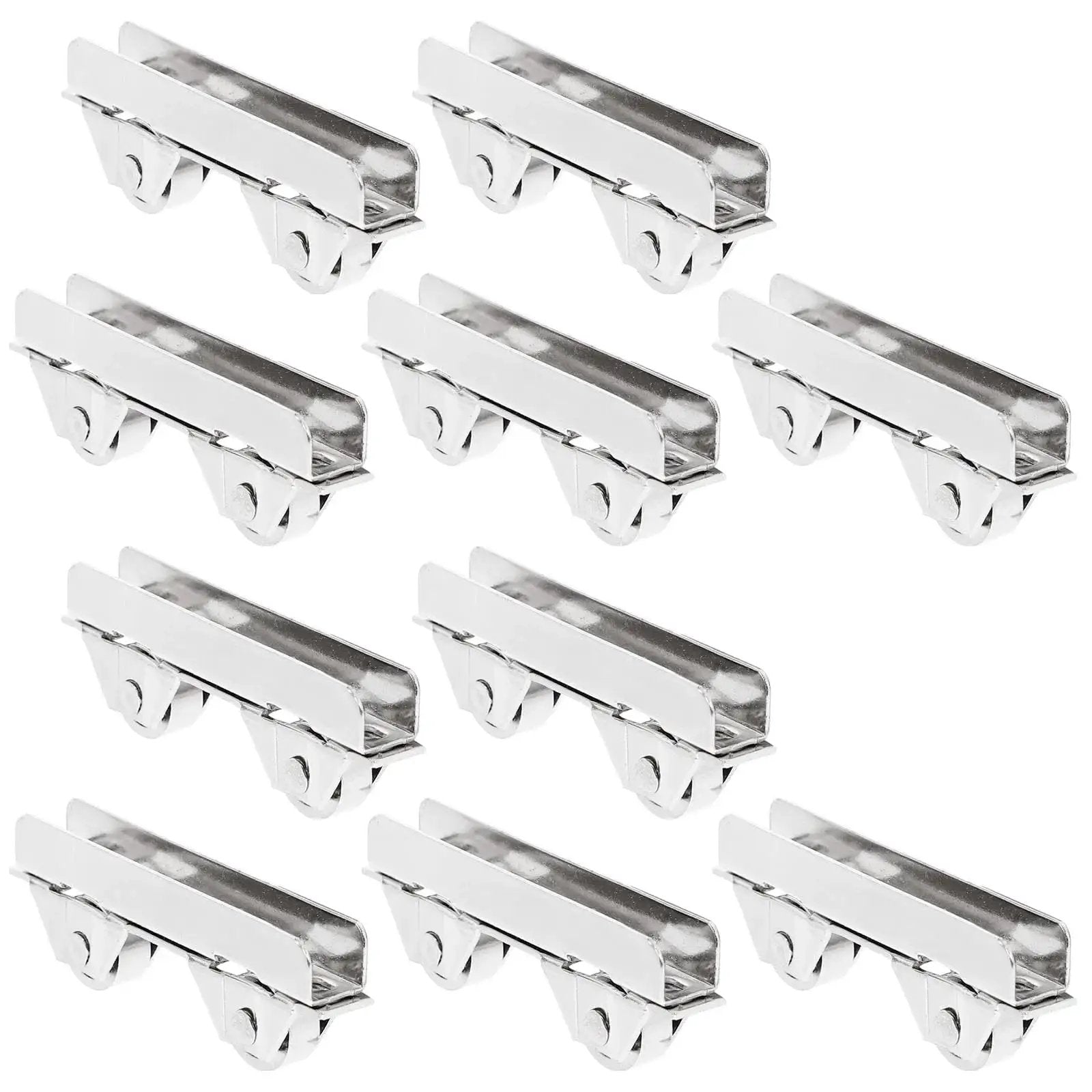 Showcase Window Roller Set, 10 Pcs Mini Sliding Door Rollers Replacement Wheels, 7.0mm Stainless Steel Pulley Clamp For 5-6mm Thick Glass Doors