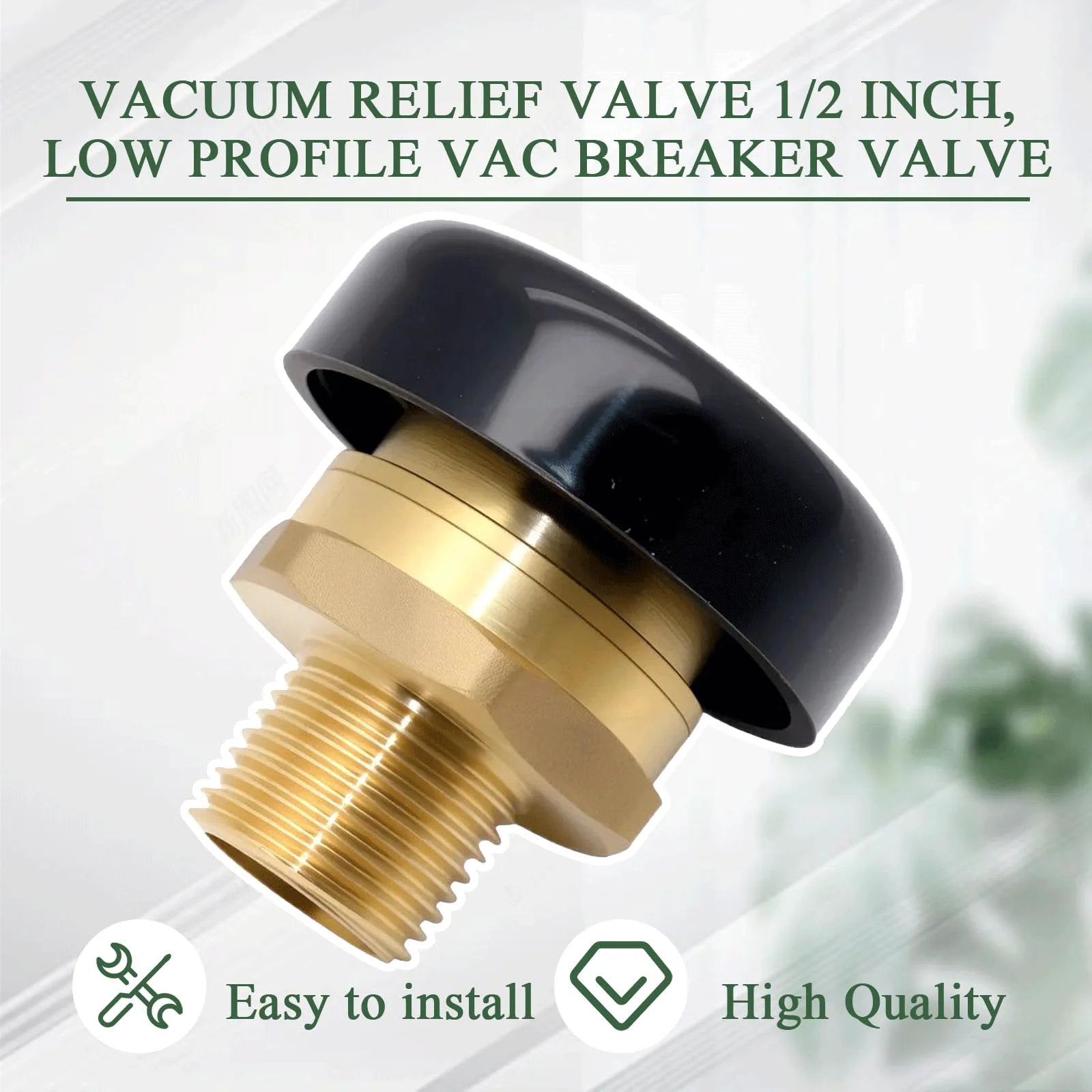 Low Profile Vacuum Relief Valve Half Inch Vac Breaker For Water Heaters And Tanks No Fuss Install Replacement For LFN36 M1