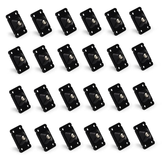 24 Pack Mini Self Adhesive Caster Wheels 1 Inch Stainless Steel Swivel Rollers Black For Appliances Furniture Kitchen Countertops