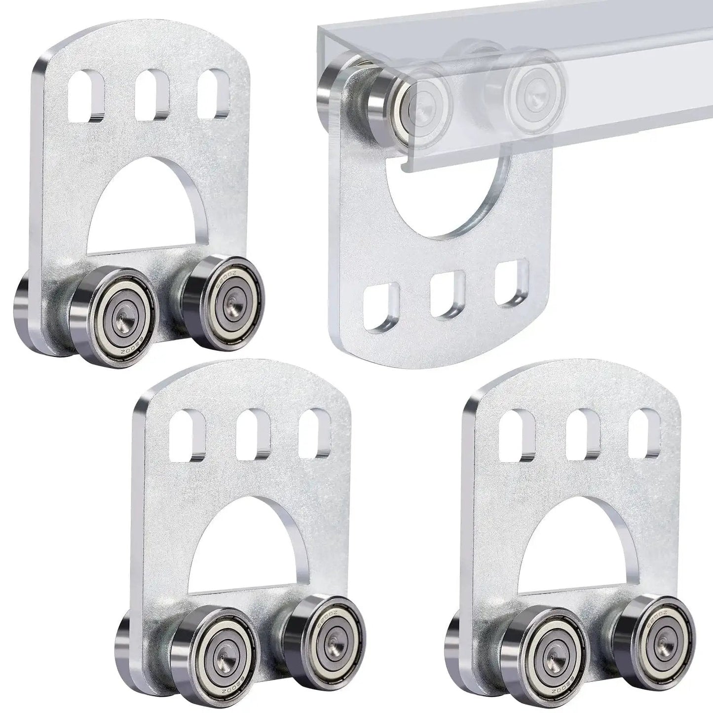 Four Wheel Trolley Assembly Rollers With Four Bearings For Unistrut Trolleys One And Five Eighths Inch Wide And Taller Strut Channel