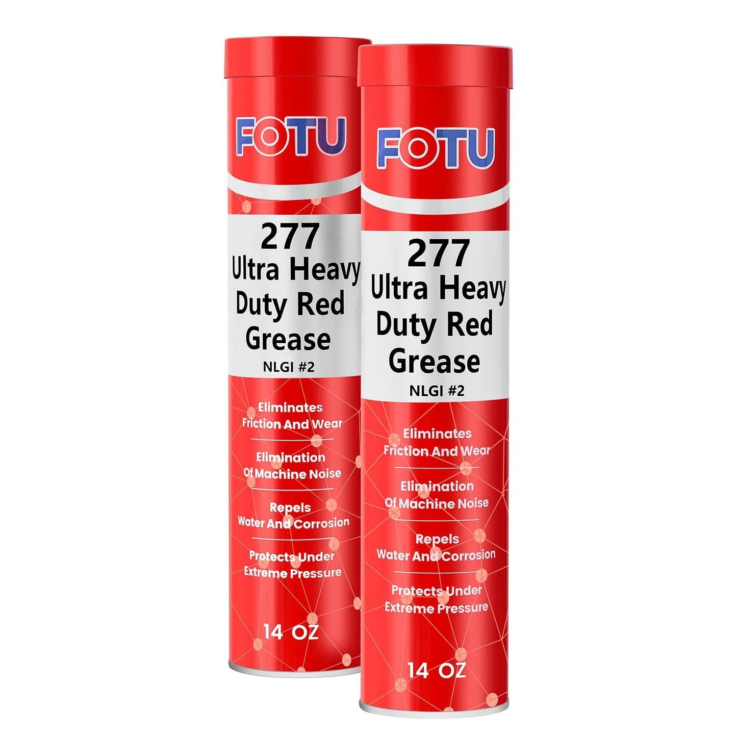 Ultra Heavy Duty Red Wheel Bearing Grease Two Lithium Complex, Multi Purpose Lubricant Built For Tough Conditions, Two 14oz Tubes